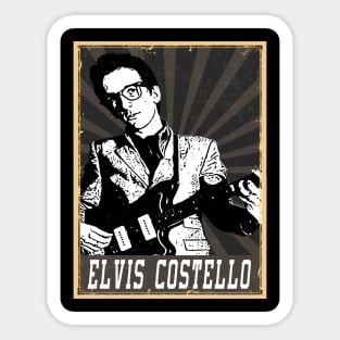 80s Style Elvis Costello Sticker